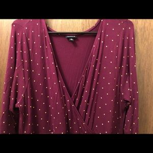 Maroon / yellow dot dress